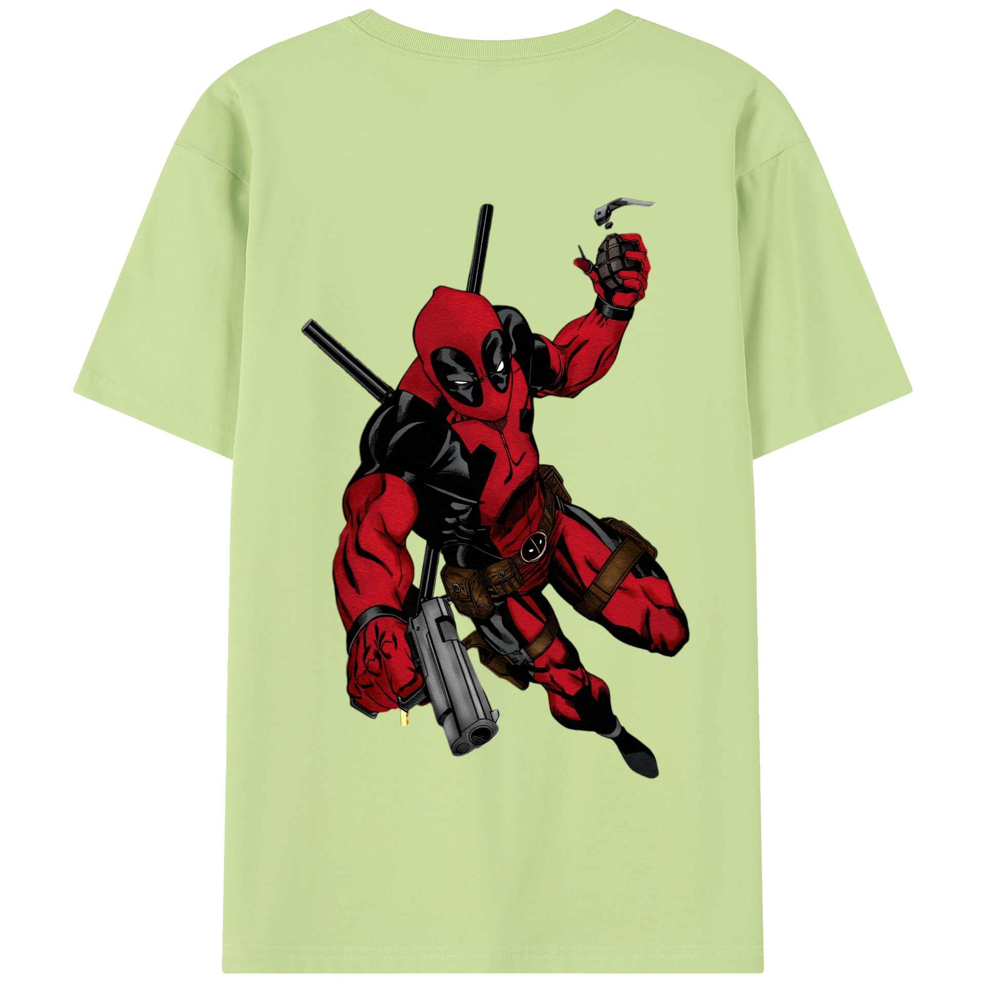 （画像用） Deadpool デッドプール 綿100％半袖Tシャツ（背面プリント）